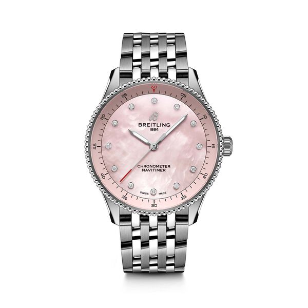 Navitimer 32 mm quartz en acier inoxydable et diamants